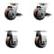 Service Caster Tool Box Caster Wheel Set 4'' Maroon Polyurethane Swivel Casters, 4PK TOOL-SCC-20S420-PPUB-TLB-2-R-2 - alternate 1